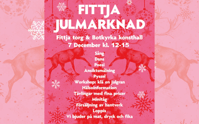 Affisch med information om julmarknad i Fittja